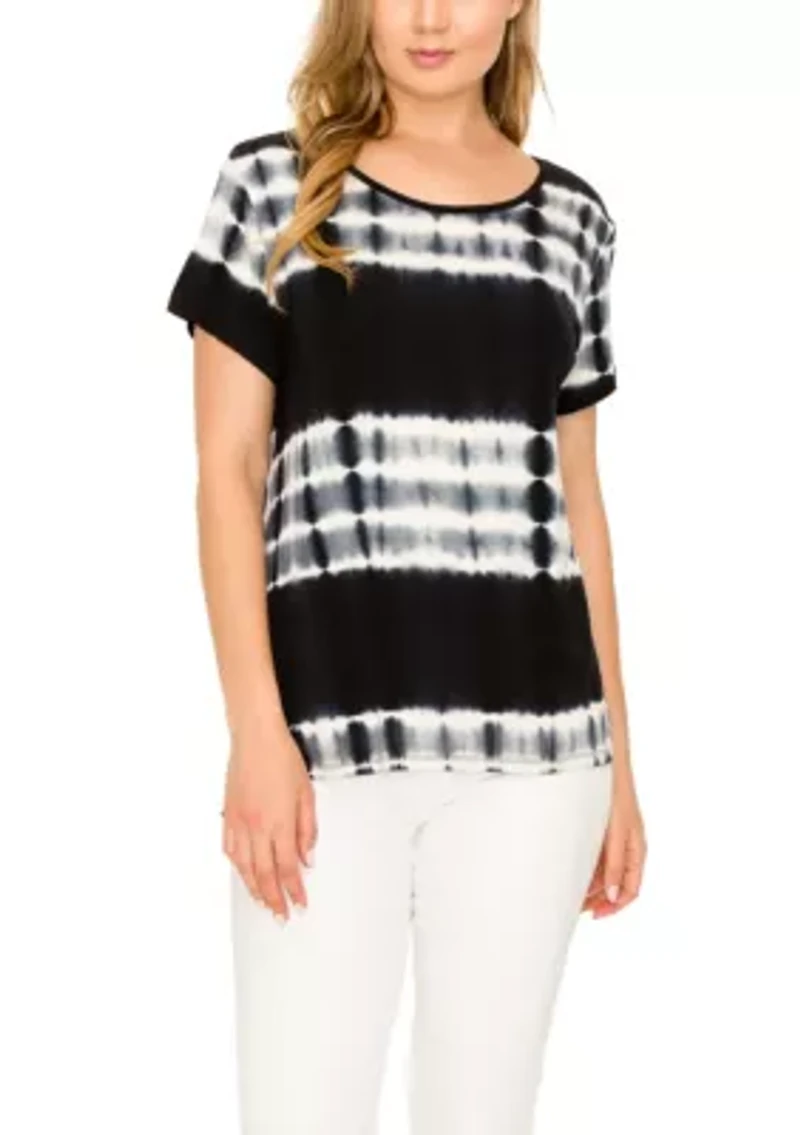 Tie Dye Short Sleeve Button Back
