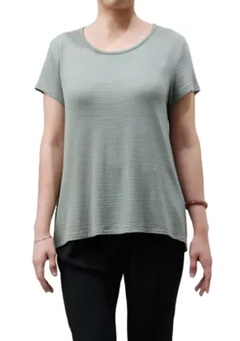 Ice Slub Jersey Button Back Short Sleeve
