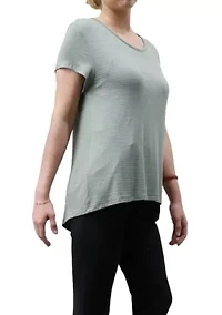 Ice Slub Jersey Button Back Short Sleeve