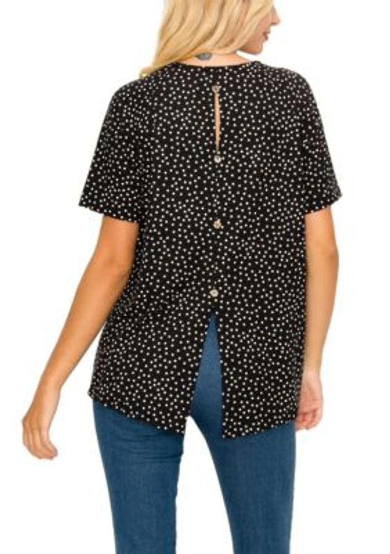 Polka Dot Keyhole Button Back