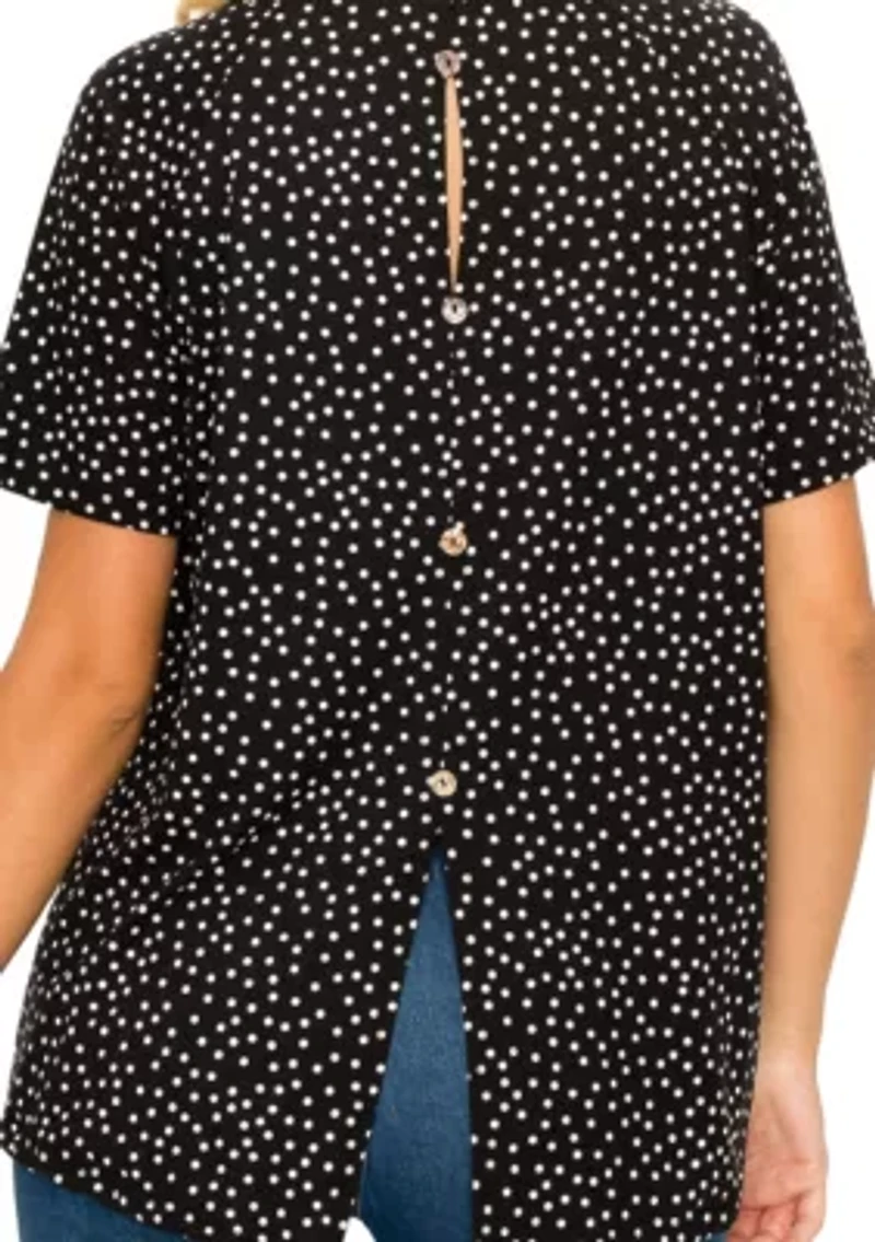 Polka Dot Keyhole Button Back