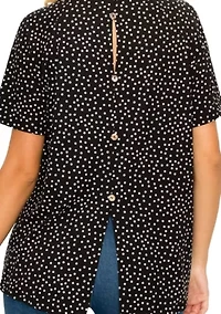 Polka Dot Keyhole Button Back