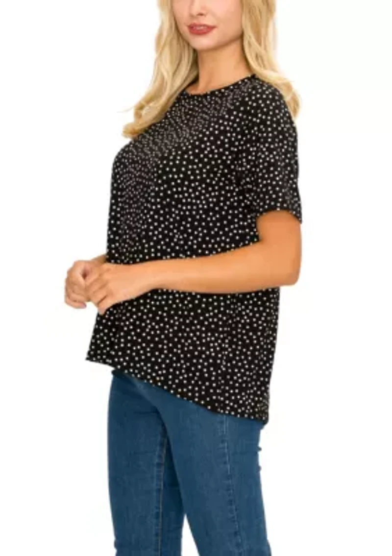 Polka Dot Keyhole Button Back