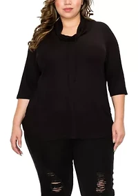Baby Thermal Cowl Neck Side Ruched 3Q Sleeve