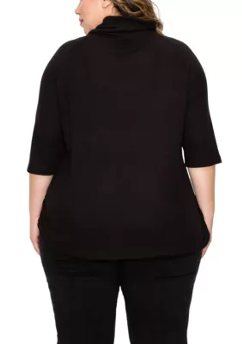 Baby Thermal Cowl Neck Side Ruched 3Q Sleeve