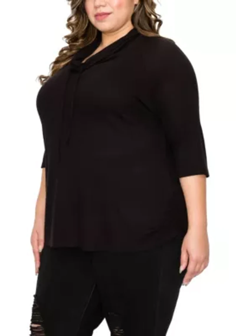 Baby Thermal Cowl Neck Side Ruched 3Q Sleeve