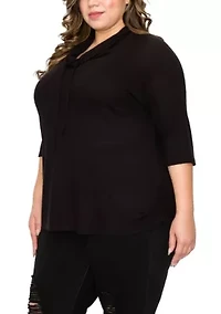 Baby Thermal Cowl Neck Side Ruched 3Q Sleeve