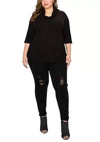 Baby Thermal Cowl Neck Side Ruched 3Q Sleeve