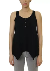 Cotton Jersey Henley Tank