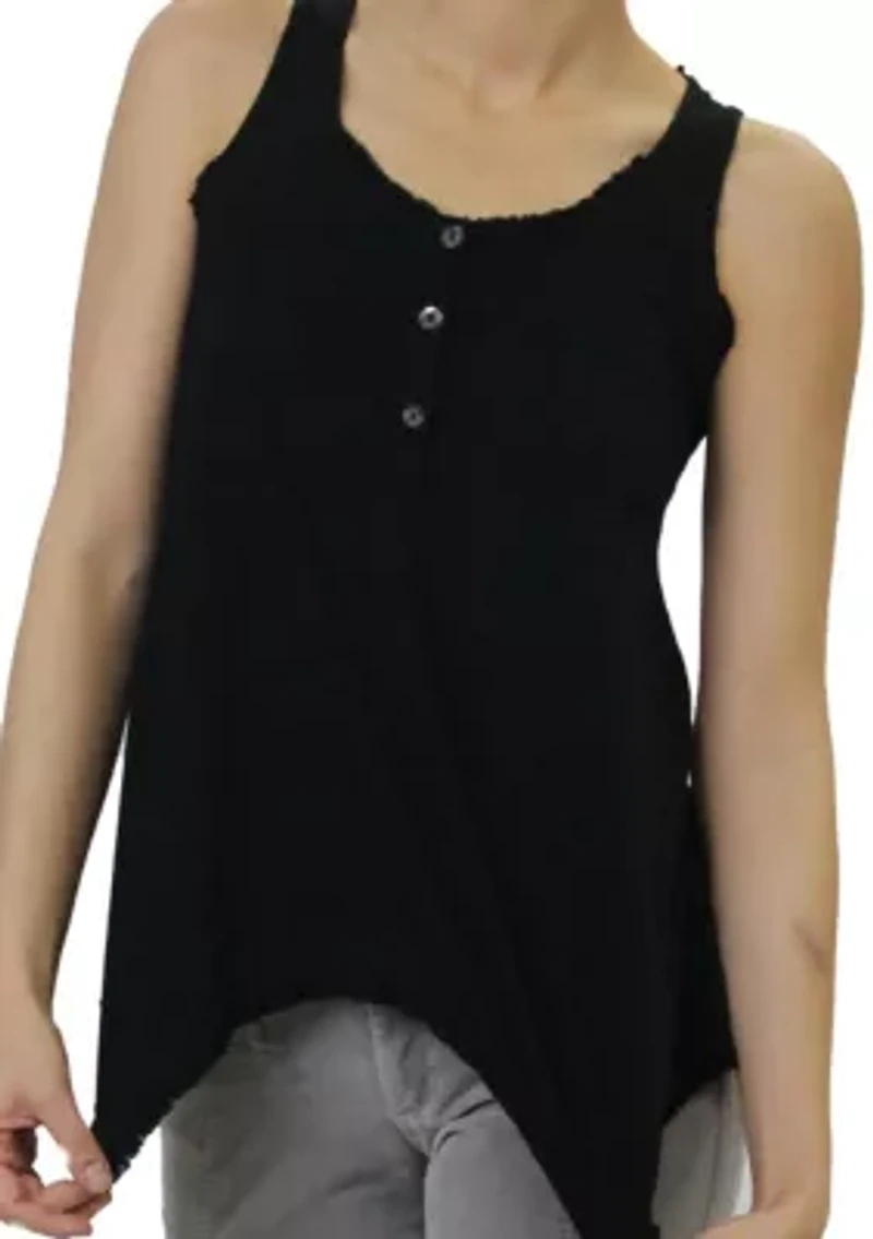 Cotton Jersey Henley Tank