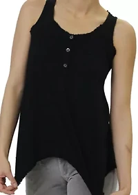 Cotton Jersey Henley Tank
