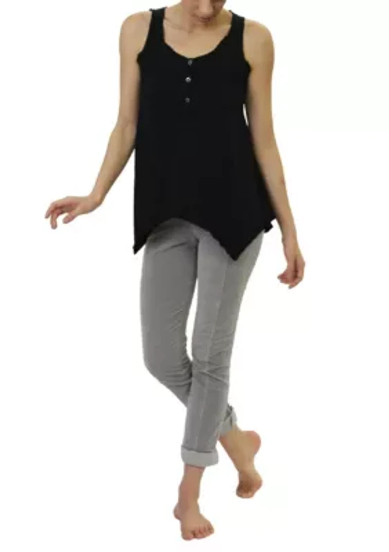 Cotton Jersey Henley Tank
