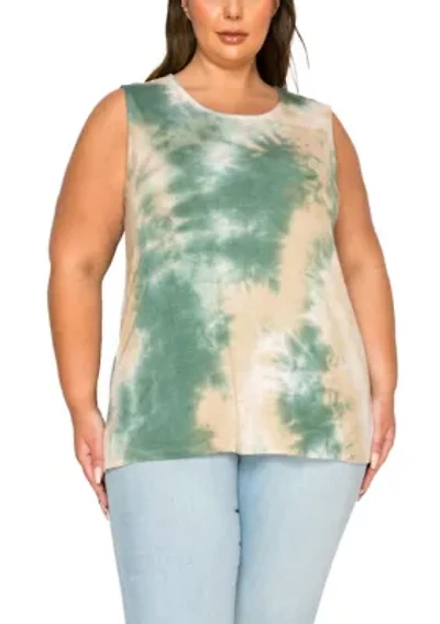 Hand Tie Dye Button Back Tank