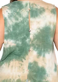 Hand Tie Dye Button Back Tank