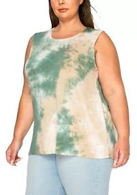 Hand Tie Dye Button Back Tank