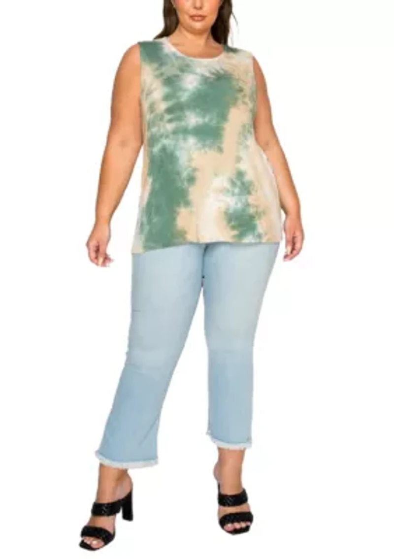 Hand Tie Dye Button Back Tank