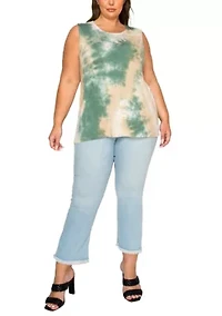 Hand Tie Dye Button Back Tank