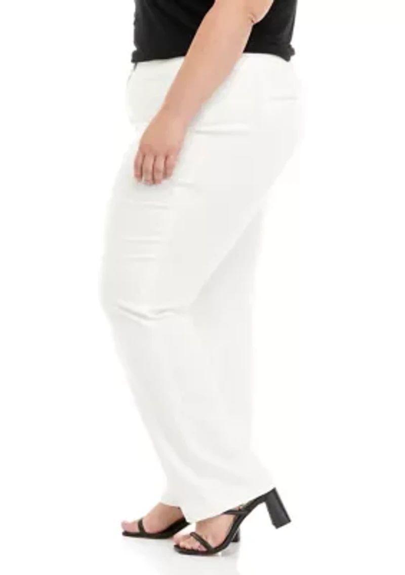 Plus Cotton Double Weave Extended Tab Bowie Pants