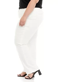 Plus Cotton Double Weave Extended Tab Bowie Pants