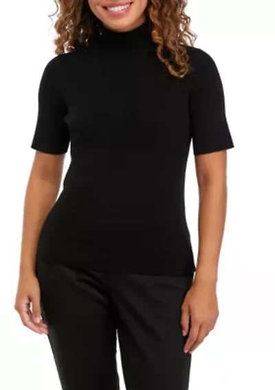 Petite Half Sleeve Turtleneck Sweater
