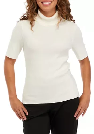 Petite Half Sleeve Turtleneck Sweater