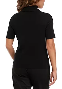 Petite Half Sleeve Turtleneck Sweater