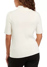 Petite Half Sleeve Turtleneck Sweater