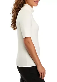 Petite Half Sleeve Turtleneck Sweater