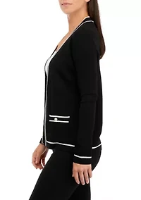 Petite Malibu Cardigan with Tipping