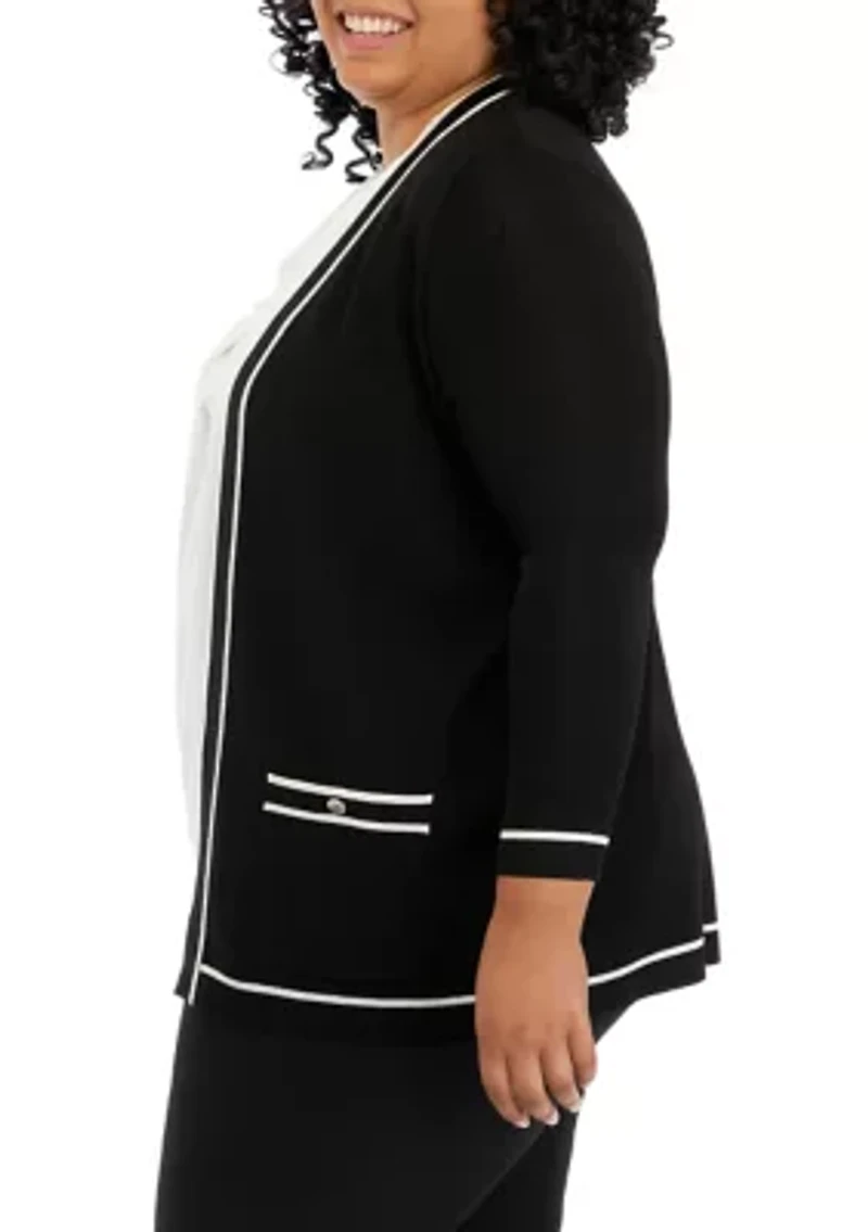 Plus Malibu Cardigan with Tipping