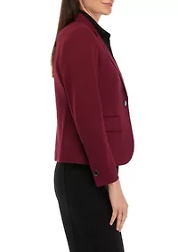 Petite Collection Compression One Button Notch Collar Jacket