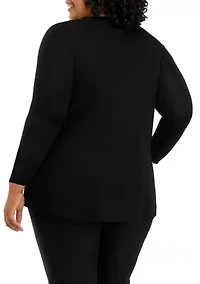 Plus Long Sleeve Shark Bite Sweater