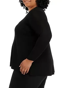 Plus Long Sleeve Shark Bite Sweater