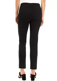 Petite Pull On Hollywood Waist Straight Ankle Pants
