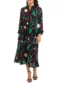 Petite Printed Shirtdress
