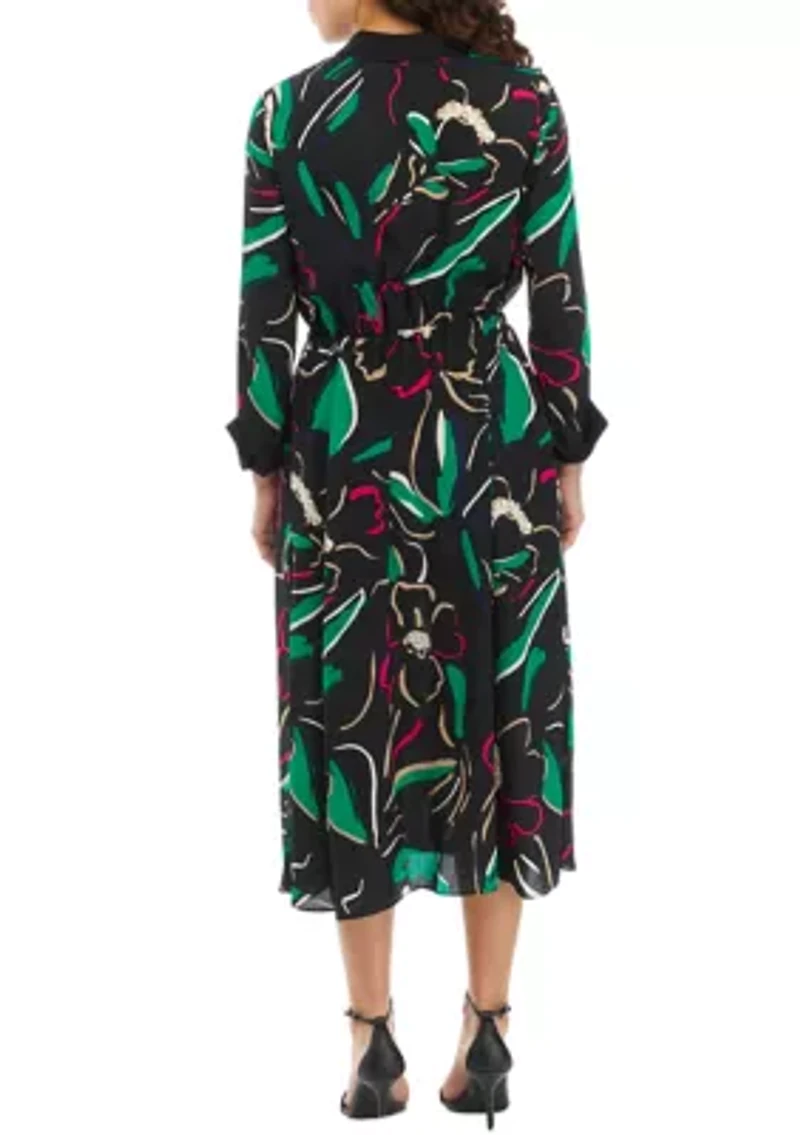 Petite Printed Shirtdress