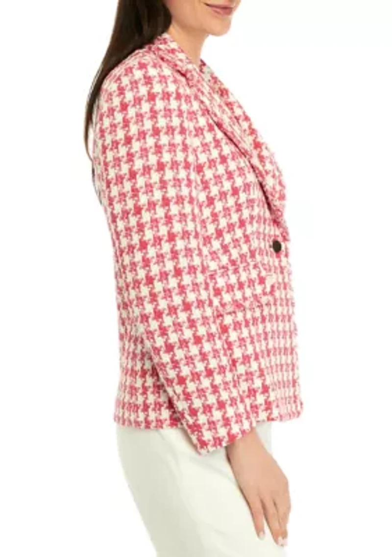 Women's Tweed Long Sleeve Fringe Jacket