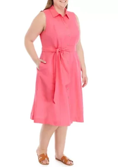 Plus Sleeveless Shirtdress