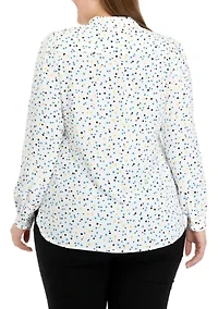Plus Ritz Dot Poet Blouse