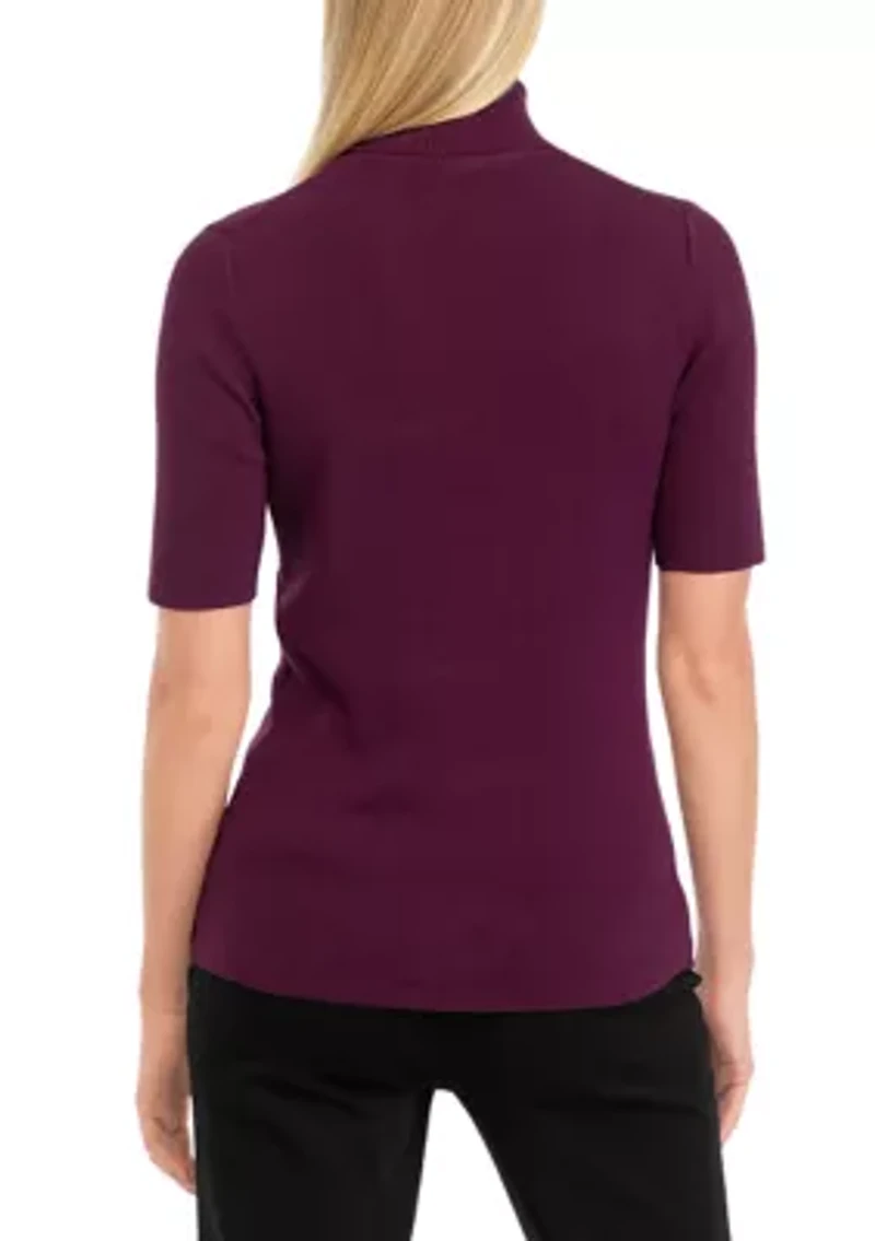 Women's Elbow Sleeve Turtleneck Sweater