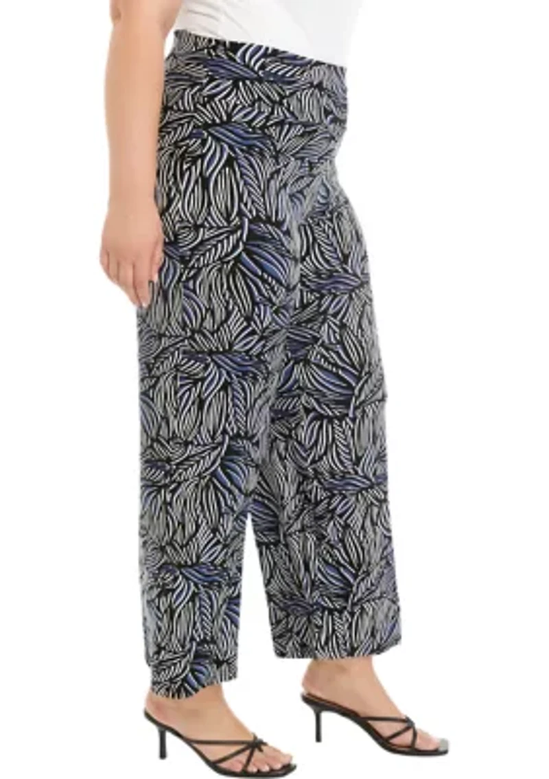 Plus High Rise Pull On Pants