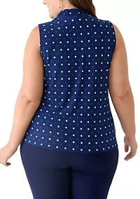 Plus Sleeveless Triple Pleat Top