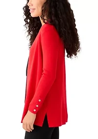 Petite Carmel Self Edge Kissing Front Cardigan