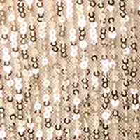 Petite Banded Linear Sequin Triple Mesh T-Shirt