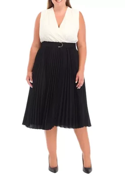 Women's Sleeveless Surplus Dress with Pleated