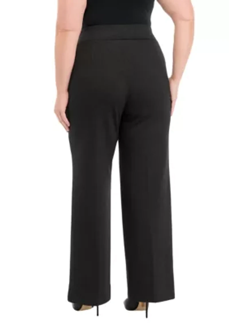 Plus Pull On Wide Leg Pants