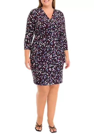Plus Classic Wrap Printed Dress