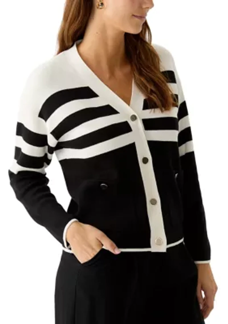 Petite Stripe Cardigan