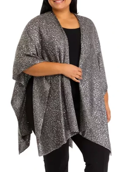 Plus Sequin Knit Cape