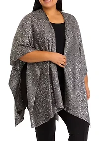 Plus Sequin Knit Cape
